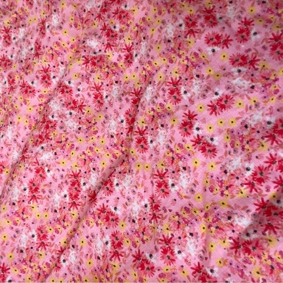 Something Navy Mini Floral One-Shoulder Linen & Cotton Dress Size M - Picture 6 of 11